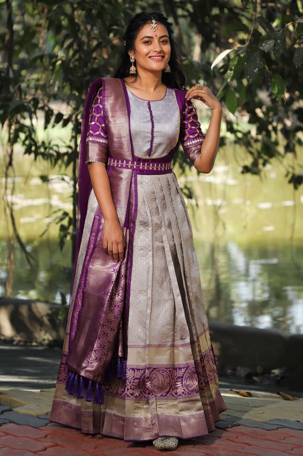Anarkali dress designs made form silk sarees | Saree Anarkali Dress |  Anarkali dress, Gown dress party wear, Long gown design